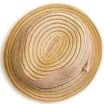 Καλοκαιρινό ψάθινο καπέλο Μποέμ Γυναικεία Κυρία Μόδα Χρωματιστά Ψαράδες Παναμά Αντηλιακό Καπέλο Casual Beach Travel Καουμπόικα καπέλα λεκάνης