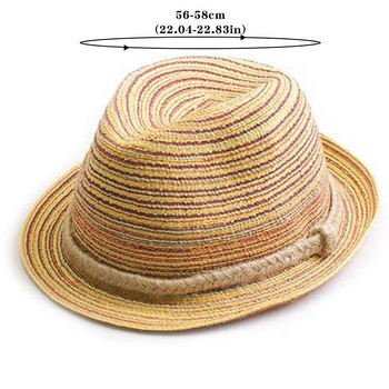Καλοκαιρινό ψάθινο καπέλο Μποέμ Γυναικεία Κυρία Μόδα Χρωματιστά Ψαράδες Παναμά Αντηλιακό Καπέλο Casual Beach Travel Καουμπόικα καπέλα λεκάνης