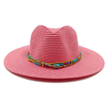 Нови аксесоари за лятна сламена шапка джаз топ шапка за слънце на открито лятна слънцезащита плажна шапка сомбреро шапка за слънце