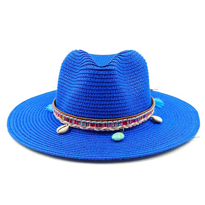 Нови аксесоари за лятна сламена шапка джаз топ шапка за слънце на открито лятна слънцезащита плажна шапка сомбреро шапка за слънце