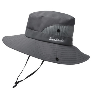 Unisex Φαρδύ γείσο Παναμά Καπέλο Ψαρέματος Καπέλο Ψαρέματος εξωτερικού χώρου Προστασία από υπεριώδη ακτινοβολία UPF 50+ Καπέλο ηλίου Καλοκαιρινό διχτυωτό κάλυμμα Καπέλο Καπέλο πεζοπορίας Bob