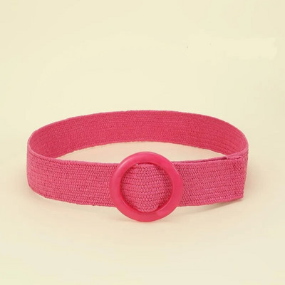 Novi modni elastični PP tkani široki pojas s okruglim gumbima u boemskom stilu, ukrasna haljina s kvadratnim gumbima za ženski remen