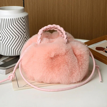 Υφαντό χέρι χιαστί τσάντα μαλλιών Γυναικεία νέα διπλωμένη τσάντα σύννεφο Senior βελούδινη τσάντα μονό ώμου Τσάντες κορίτσι γούνα