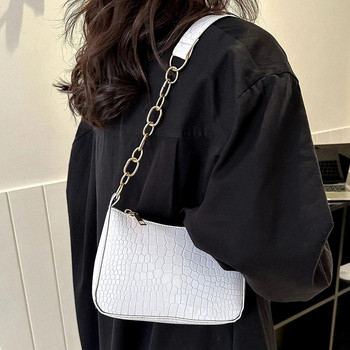 Модна чанта за през рамо Дамски дамски клъч с крокодилска шарка ПУ Чанти за момиче през рамо Голяма чанта Дамски чанти Пакетна чанта Портмоне за телефон