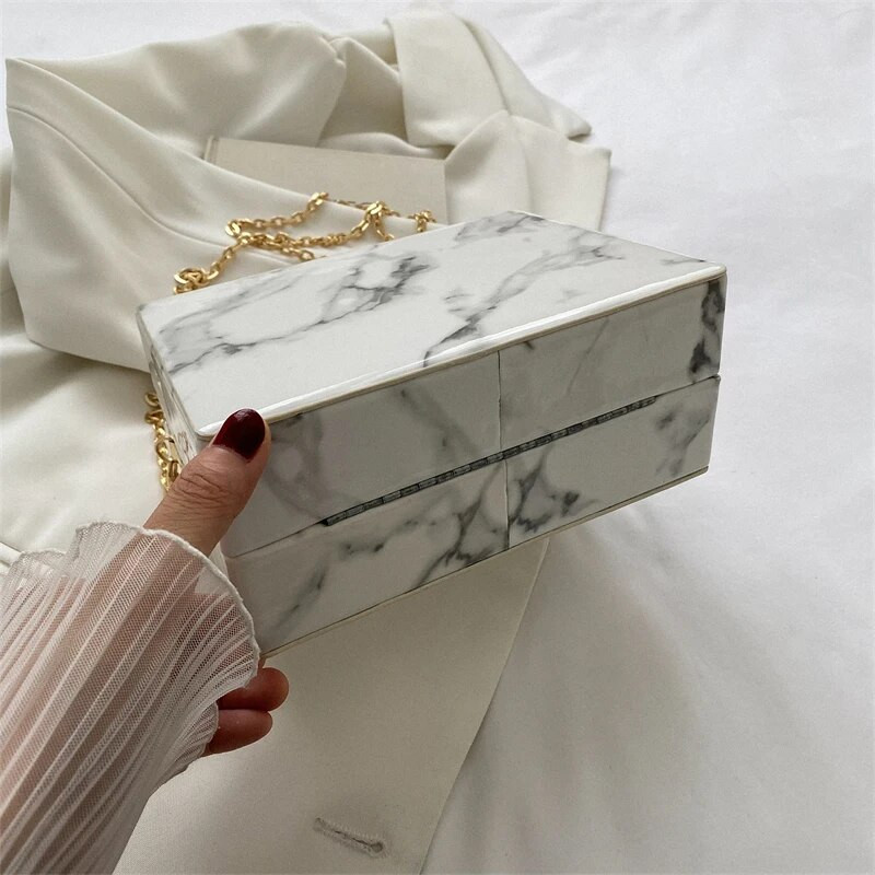 Ženska dizajnerska ženska torbica s mramoriranim torbicama na ramenu četvrtasta torba za djevojke preko ramena