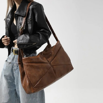 Дамска чанта Нова ретро голяма чанта Универсална пътническа чанта с голям капацитет Чанта през рамо Чанта за едно рамо