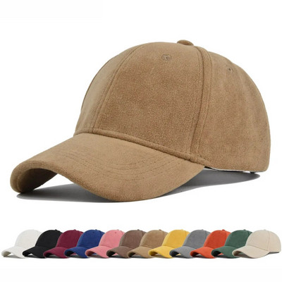Madingos zomšinės beisbolo kepuraitės vyrams, moteriškos, rudeninės žiemos, vientisos retro stiliaus hiphopo kepurės Unisex gatvėje reguliuojamos kepurės nuo saulės