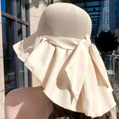 Nuotraukų rekvizitas Daugiafunkcinis vienspalvis Moteriškas žvejų skrybėlė Lengva moteriška vasaros kepuraitė plačiajuostė moteriška galvos apdangalas