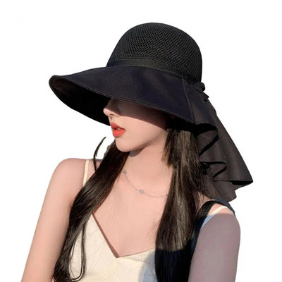Nuotraukų rekvizitas Daugiafunkcinis vienspalvis Moteriškas žvejų skrybėlė Lengva moteriška vasaros kepuraitė plačiajuostė moteriška galvos apdangalas