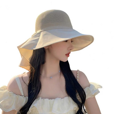 Nuotraukų rekvizitas Daugiafunkcinis vienspalvis Moteriškas žvejų skrybėlė Lengva moteriška vasaros kepuraitė plačiajuostė moteriška galvos apdangalas