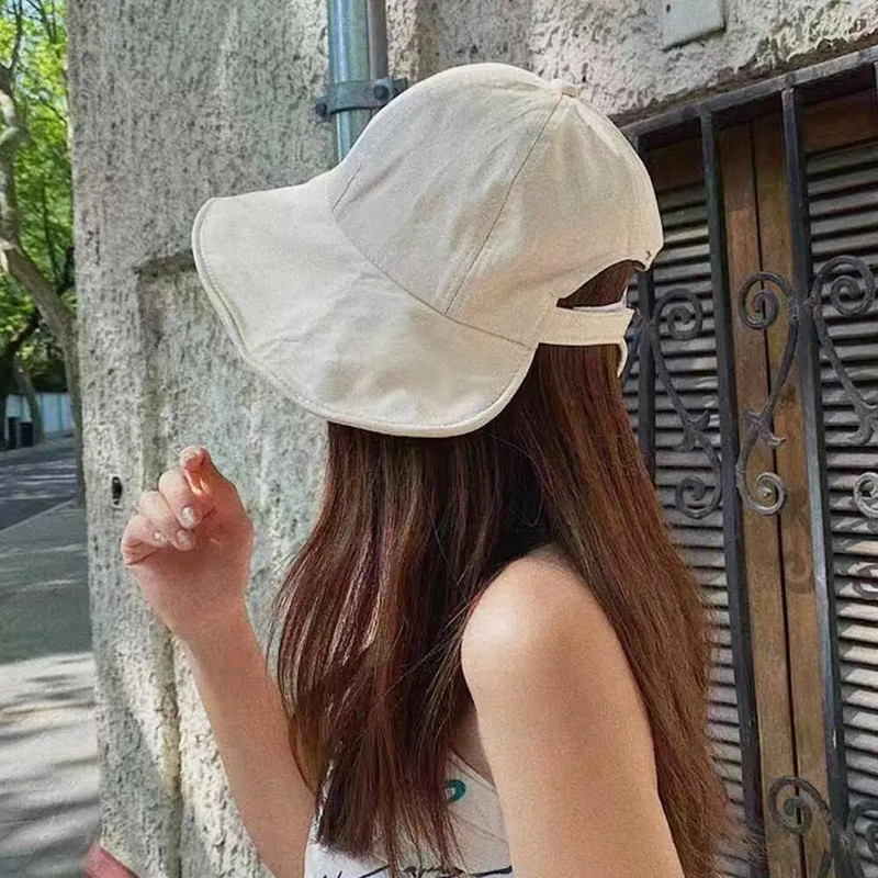 Ženska ljetna pamučna kapa s repom Šešir za sunčanje Širokog oboda Šešir s UV zaštitom na otvorenom Sklopivi viziri za sunce za planinarenje na plaži na otvorenom