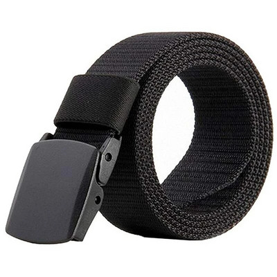 Nylon Canvas Breathable Military Tactical Men Waist Belt With Plastic Black Buckle