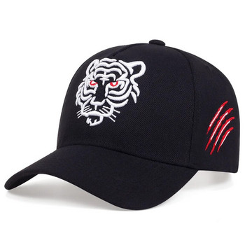 Нова памучна бейзболна шапка с черна тигрова бродерия, мъже, жени, хип-хоп шапка, лятна шапка за свободното време, шапки с камион, унисекс, шапки с гръб Gorras