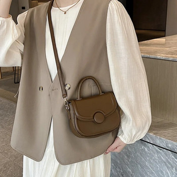 2023 Модна дамска чанта през рамо Едноцветна чанта от PU кожа под мишниците Дамски ежедневни чанти Дамска чанта за жени