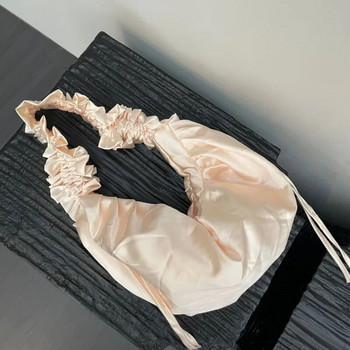 Γυναικείες τσάντες 2023 Κορεάτικη τσάντα Casual Fold Lace String String Sense Μεγάλη χωρητικότητα Τσάντα χιαστί Καμβά Τσάντα Γυναίκα