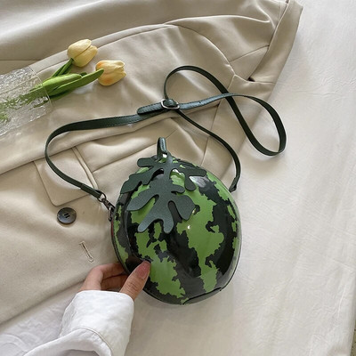 Okrugla zabavna torba u obliku lubenice za ženske djevojke Trend Mini torba za telefon preko tijela Japanska slatka jabučna kreativna torbica Ženska torbica