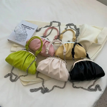 Νέα μονόχρωμη πλισέ τσάντα τσάντας μόδας Νέα υψηλής ποιότητας μαλακό δέρμα τσάντες ώμου ταξιδιού Τσάντα μασχάλης Γυναικεία ντιζάιν τσάντα