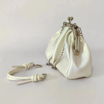 Нова едноцветна плисирана голяма чанта Мода Нови висококачествени меки кожени чанти за през рамо Чанта за подмишници Дамска дизайнерска ръчна чанта