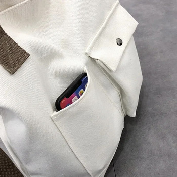 2023 Модерни платнени чанти за жени Дамска чанта Чанта през рамо Голям капацитет Едноцветни чанта Shopper Чанта Ежедневна женска чанта през тялото