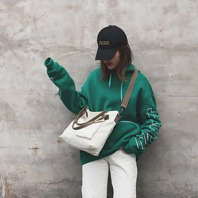 2023. aasta trendikad lõuendist kotid naistele Käekott Õlakott Suure mahutavusega ühevärvilised kandekott Ostukorv vabaaja naiste ristkott