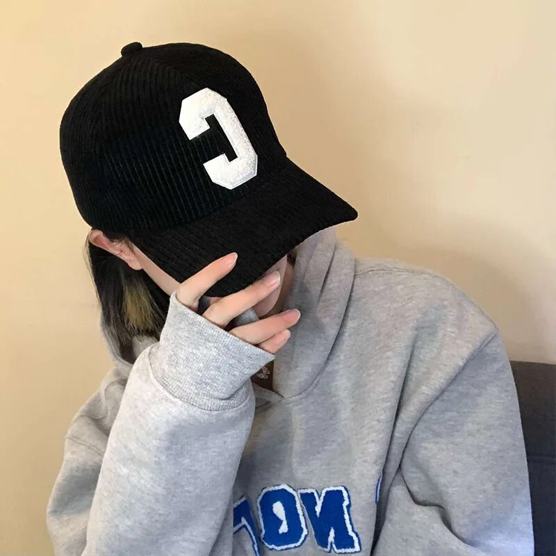Korduroy Slovo C Jesen Zima Bejzbol kapa Muškarci Žene Jednobojna sportska kapa s repom Podesiva uniseks hip hop kapa za oca kamiondžiju