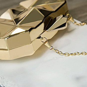 Γυναικεία γεωμετρική βραδινή τσάντα Clutch τσάντες Χρυσό ακρυλικό κουτί Elegent Chain γυναικεία τσάντα για πάρτι τσάντα ώμου για γάμο/ραντεβού