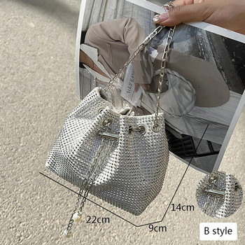 Дамски модни чанти с диаманти с кристали Ретро перлени вериги Дамски чанти през рамо Блестящи малки чанти през рамо Дамски чанти