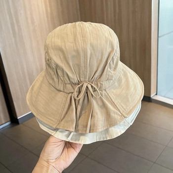 Νέα μόδα Παναμάς 2023 Καλοκαιρινό μαύρο καπέλο με φιόγκο Γυναικεία μόδα Κορέα Bob Cotton Gorro Pescador Mujer Καπέλο για τον ήλιο Καπέλο ψαρέματος