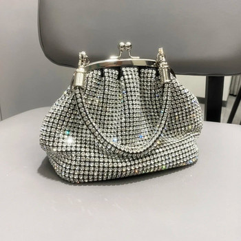 Дръжка със стрази Вечерна чанта клъч Портмонета и дамска чанта Луксозна дизайнерска лъскава кристална чанта клъч чанта чанта през рамо