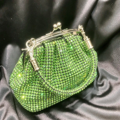 Handle Rhinestones Esti kuplungtáska Pénztárcák és luxus kézitáskák Dizájner fényes Crystal Clutch pénztárca vödör táska válltáskák