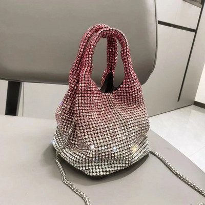 Luksuslik teemantide käekott Gradient Inkrusteeritud Rhinestone banketikotid naistele Bling Teemantõlakott Läikiv moodne õhtusöögikott