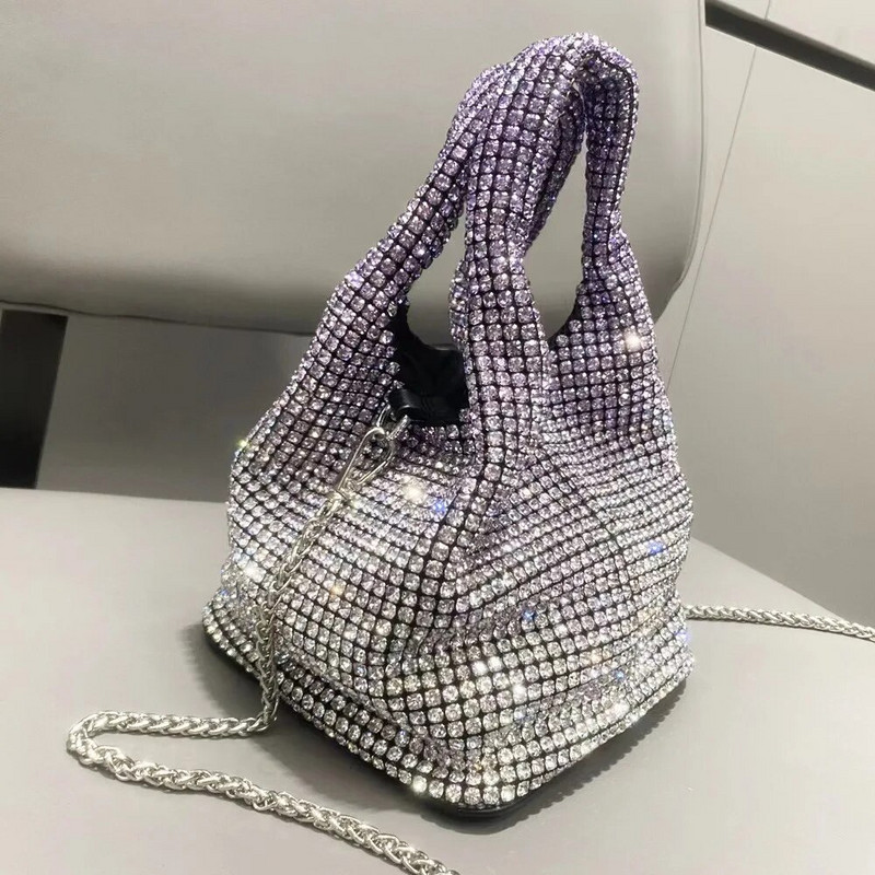 Luksuzna torbica s dijamantima Torba za bankete s gradijentnim intarzijama od kamenčića za žene Bling dijamantna torba na rame Sjajna modna torba za večeru