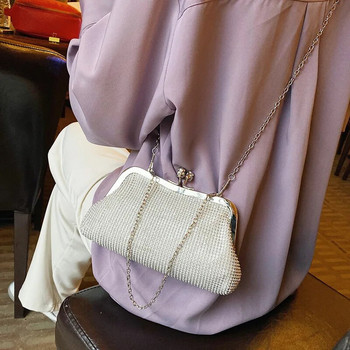 Χρυσή βραδινή τσάντα Clutch γυναικείες τσάντες γάμου γυαλιστερές τσάντες νυφικό μεταλλικό φιόγκο συμπλέκτες Τσάντα τσάντα ώμου με αλυσίδα
