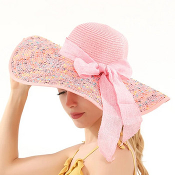 Корейска версия на модерна дамска лятна слънчева шапка с голяма периферия, сламена шапка, нова слънчева шапка, плажна шапка, слънчева шапка, слънчева шапка на открито