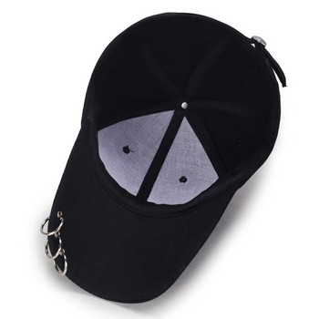 Unisex μεταλλικά δαχτυλίδια αναπνεύσιμα καπέλα γκολφ μπέιζμπολ Γυναικεία ανδρικά αθλήματα για υπαίθριο χώρο Sunhat γοτθικό πανκ ύφος Snapback καπέλο Καλοκαίρι