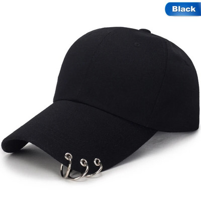 Unisex metāla gredzeni elpojoši golfa beisbola cepures sievietēm vīriešiem āra sporta saules cepure Gothic punk stila snapback vizieri cepure Vasaras