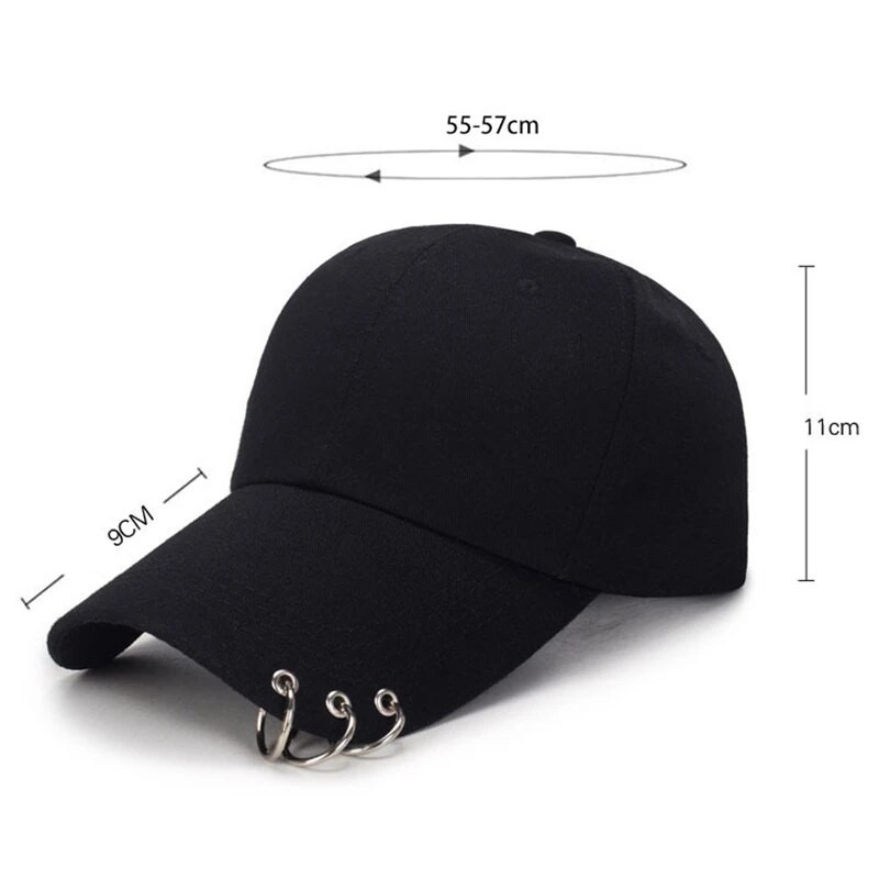 Unisex metalni prstenovi, prozračne golf bejzbol kape, žene, muškarci, sportovi na otvorenom, šešir za sunčanje, gotički punk stil, viziri, šešir, ljetni šešir