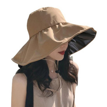 Καλοκαιρινά Λεπτά Καπέλα Αντιηλιακής Προστασίας Γυναικεία Κορεάτικα Καπέλο Ψαρά Μεγάλο Γείσο Καπέλο Αντηλιακό Καπέλο Καλοκαιρινό Μαύρο Καπέλο αντηλιακής τσίχλας