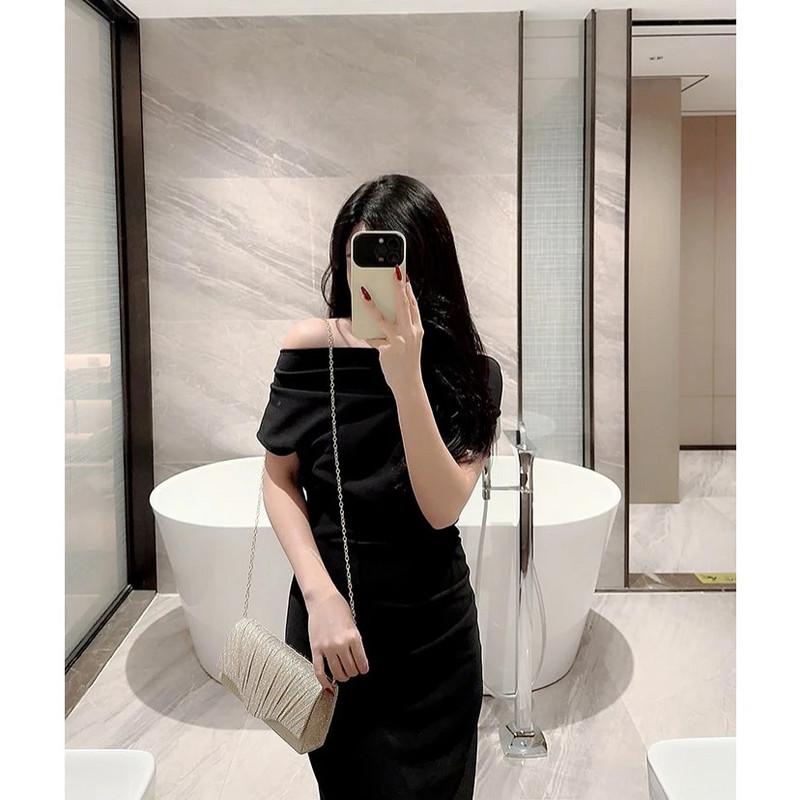 Moteriškas blizgantis sidabrinis sankabos krepšys vokas vakarinis krepšys mada Elegantiška ilga piniginė Moteriška grandinėlė pečių krepšiai Vestuvių vakarėlio rankinė