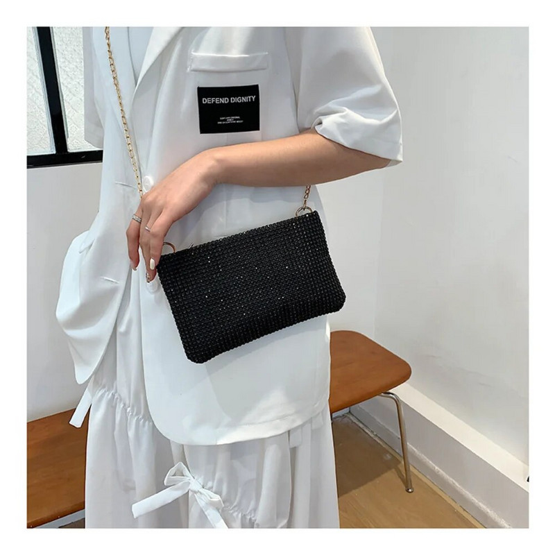 Ženska torbica za vjenčanje, torbica za telefon, modni kamenčići, torbice na rame, ženske torbice s lancem, jednobojne male torbice