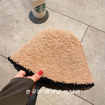 Pletena plišana ribarska kapa Ženska jesen i zima 2023. Nova velika kapa s velikom glavom oko japanskog sustava Bucket Hat