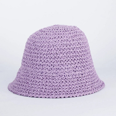 Pălării de găleată din paie, lucrate manual, de culoare solidă, pentru femei, șapci de plajă goale de vară, pliabile, în aer liber, snapback, pălărie de soare Gorras 2023