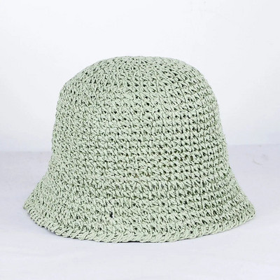 Pălării de găleată din paie, lucrate manual, de culoare solidă, pentru femei, șapci de plajă goale de vară, pliabile, în aer liber, snapback, pălărie de soare Gorras 2023