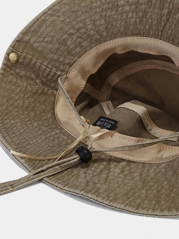 2023 Нови шапки с кофи Мъжки Дамски плажни анти-слънчеви панамски планински пътувания Рибарски шапки с ретро принт Лятна слънчева шапка на открито