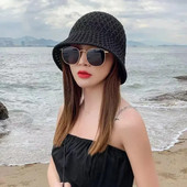 Jednostavna djevojačka kapa za sunčanje Pleteni Fishman ljetni šeširi za plažu Panama slamnato tkani šešir Prozračni ženski šeširi