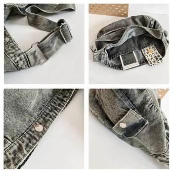 Vintage τζιν γυναικεία τσάντα 2023 Νέα τζιν τσάντα ώμου χιαστί καμβά τσάντα αγγελιοφόρου Y2K οικολογική τσάντα Κορεάτικη τσάντα Shopper Satchel Hobo