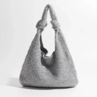 Bling Tote torba zlatna svilena svjetlucava linija za pletenje moderna slatka mini torbica na rame mala torba torbica ispod pazuha sto tide