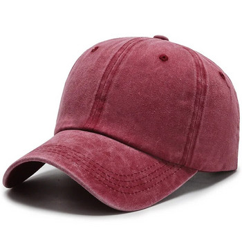 COKK Изпрана памучна регулируема едноцветна бейзболна шапка Жени Мъже Унисекс шапка за двойка Модна татко шапка Snapback Cap Високо качество