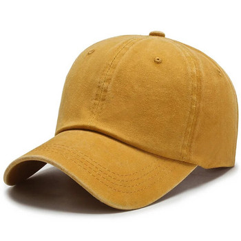 COKK Изпрана памучна регулируема едноцветна бейзболна шапка Жени Мъже Унисекс шапка за двойка Модна татко шапка Snapback Cap Високо качество