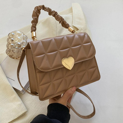 Vintažinės PU odos moteriškos kryžminės rankinės Madingi klostuoti viršutiniai rankenos rankinės moteriškos mažos rankinės ant pečių Kasdieniai pasiuntinių krepšiai